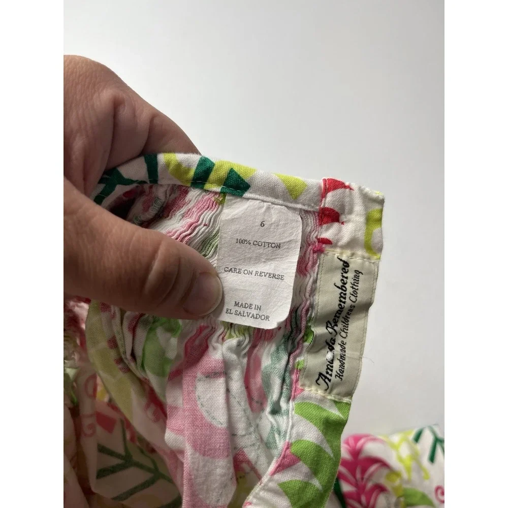 Amanda Remembered Smocked‎ Girls Dress Christmas Tree Print Size 6